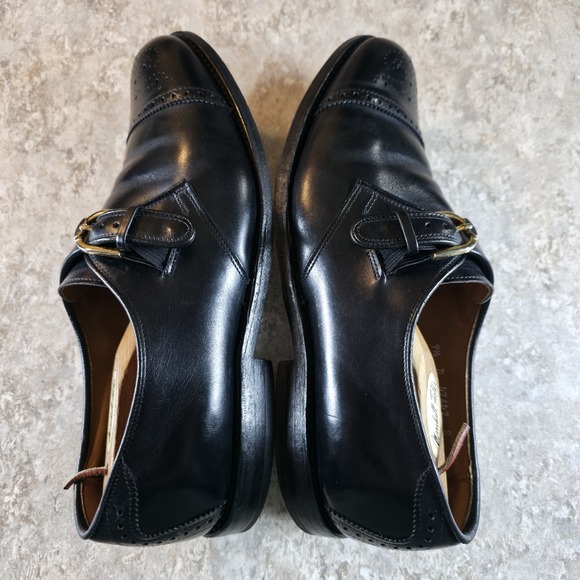 Allen Edmonds Hillsboro Mens 9.5 D Black Casual Monk Strap Gold Buckle Shoes main image 7